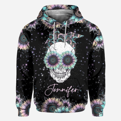 Zero F Given Pink Blue Sunflower - Personalized Skull All Over Shirt