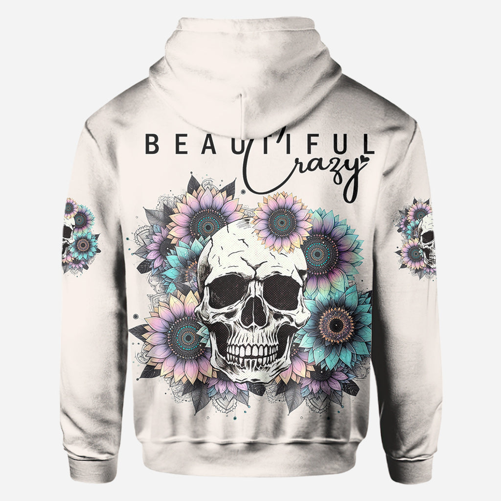 Beautiful Crazy - Personalized Skull All Over Shirt