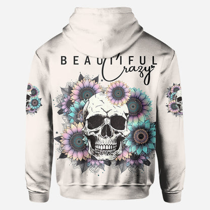 Beautiful Crazy - Personalized Skull All Over Shirt