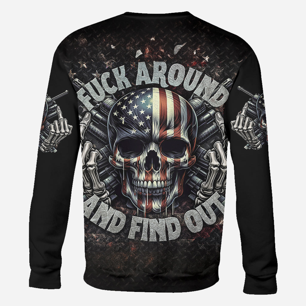 American Flag Skeleton - Personalized Skull All Over Shirt