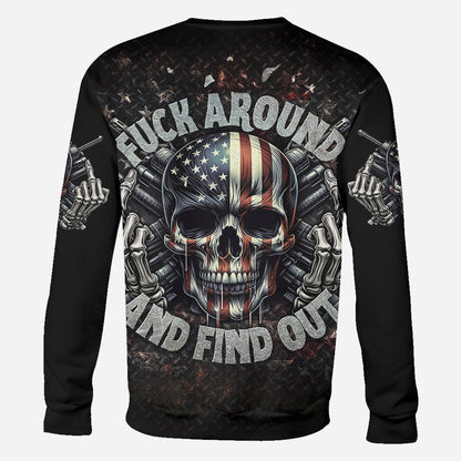 American Flag Skeleton - Personalized Skull All Over Shirt