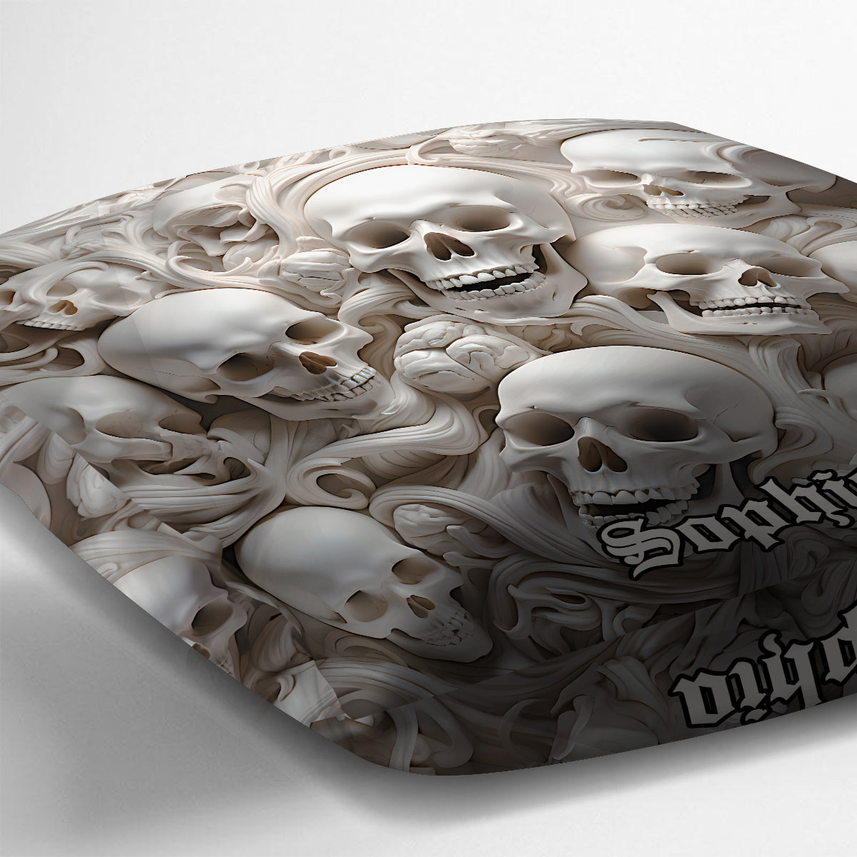White Bones - Personalized Skull Throw Pillow
