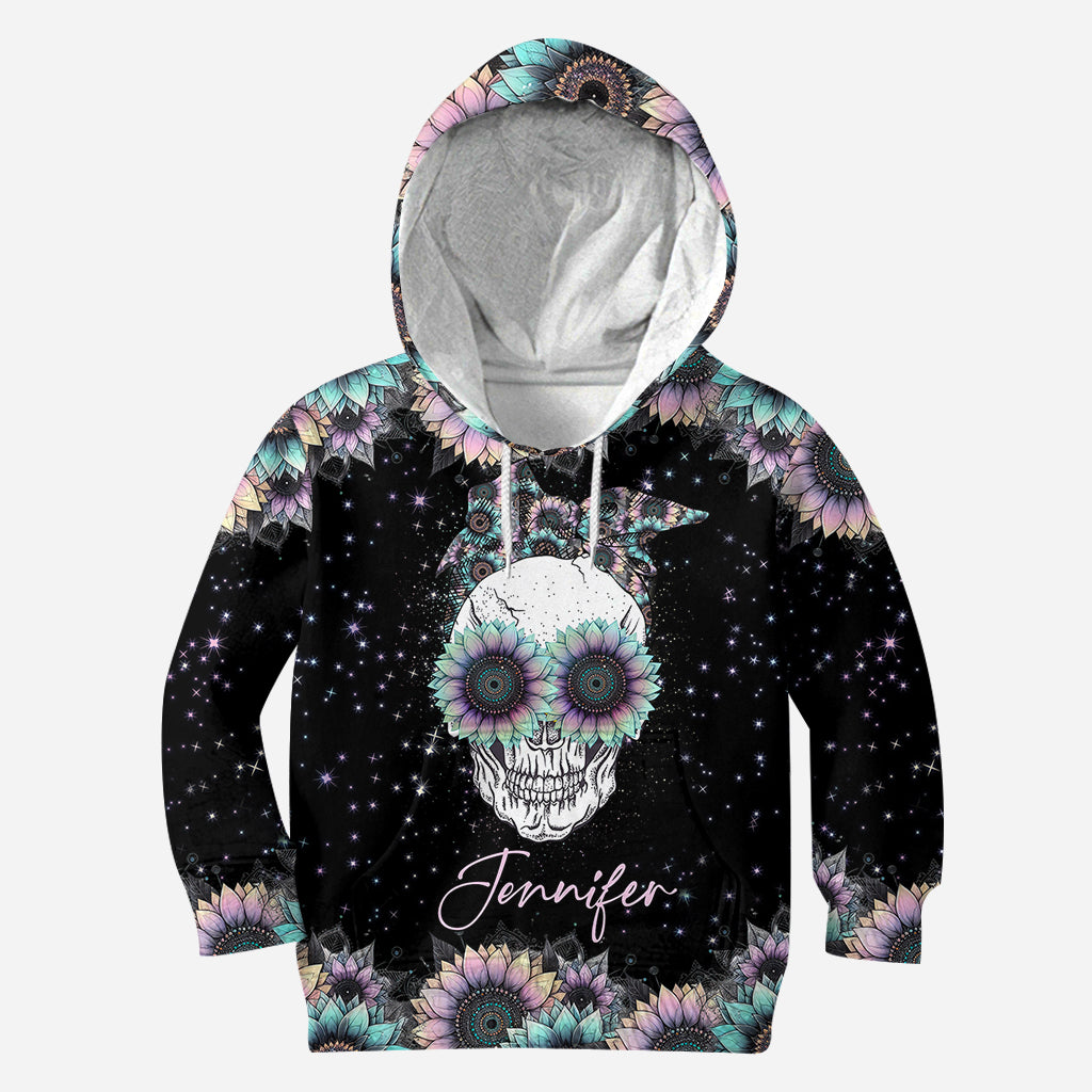 Zero F Given Pink Blue Sunflower - Personalized Skull All Over Shirt