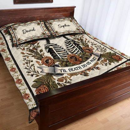 Til Death Do Us Part - Personalized Skull Quilt Set
