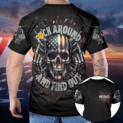 American Flag Skeleton - Personalized Skull All Over Shirt