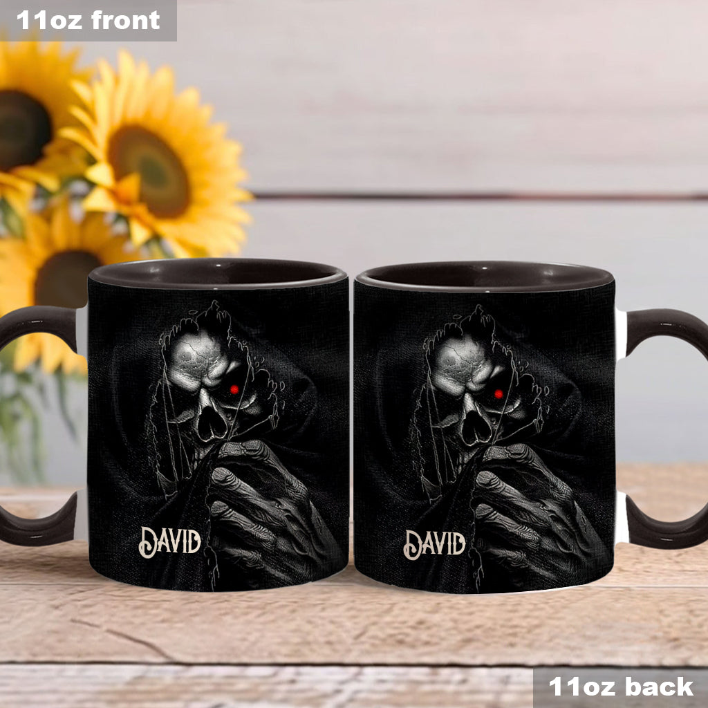 The Hidden Face - Personalized Skull Accent Mug