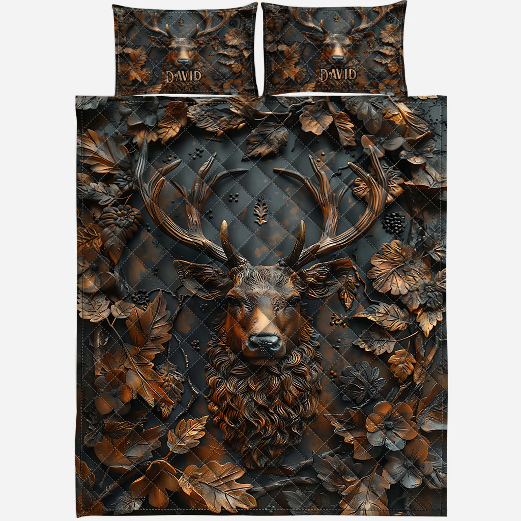 Cool Deer - Personalized Hunting Quilt Set