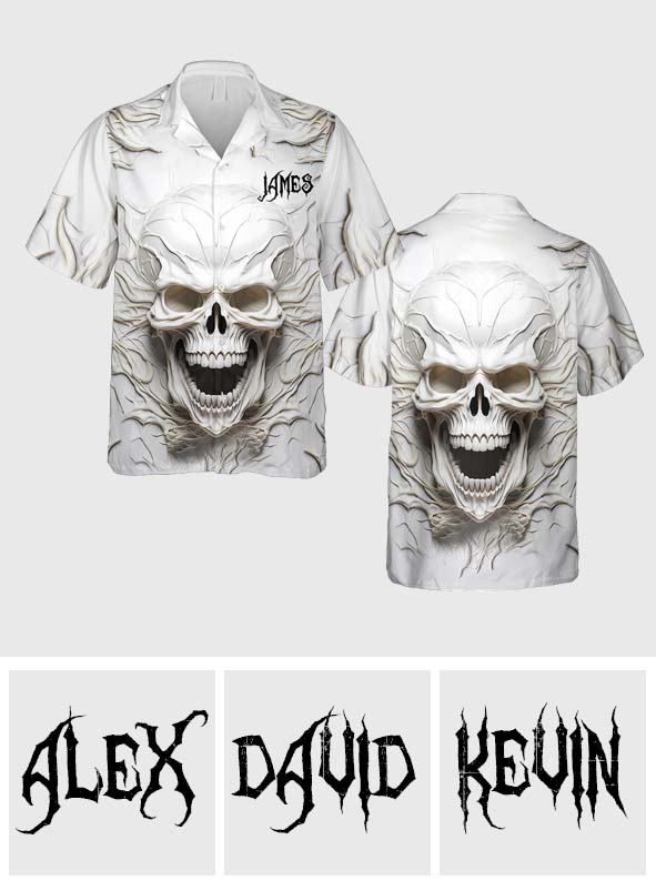 Black Skull - Personalized Skull Hawaiian Shirt