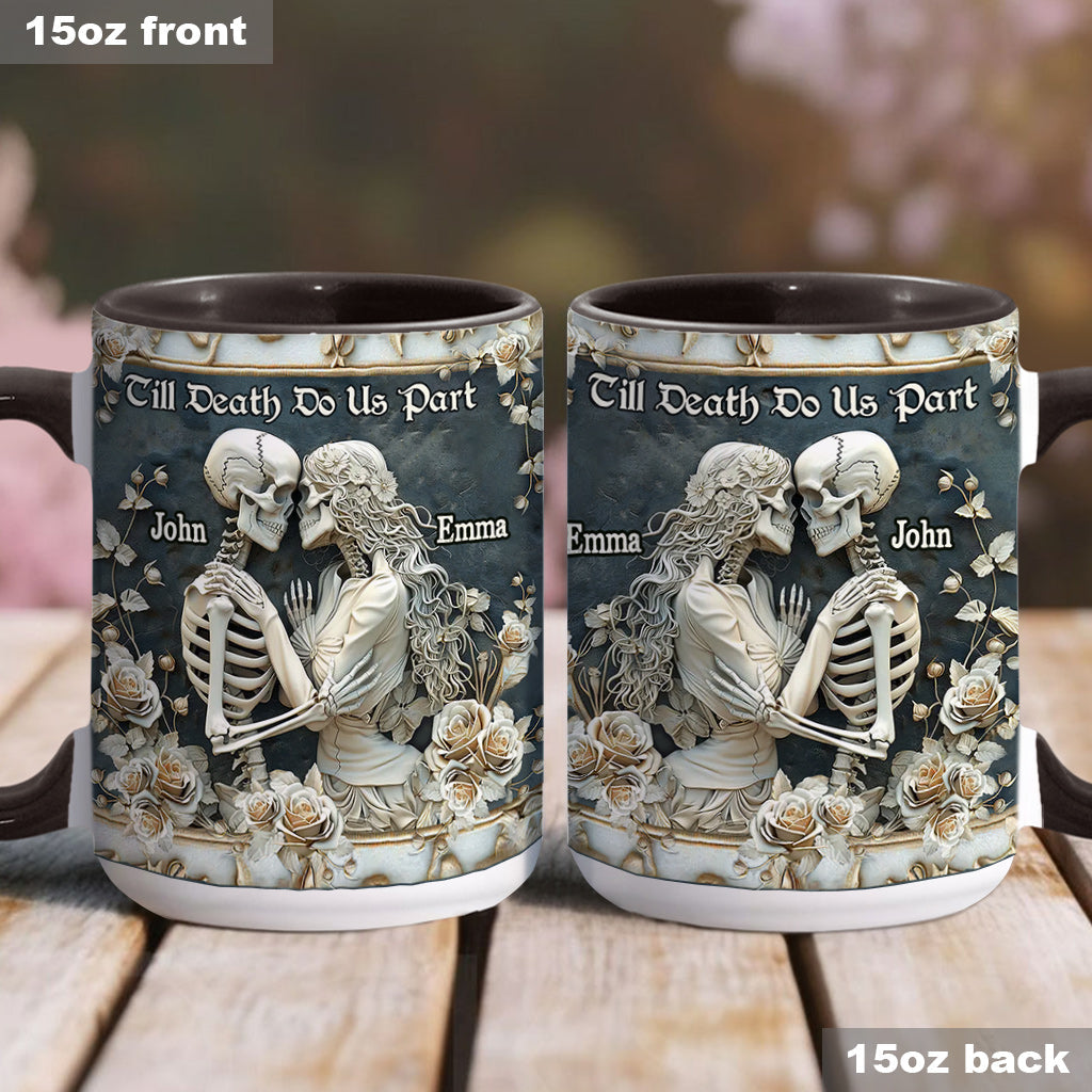 Till Death Do Us Part - Personalized Skull Accent Mug