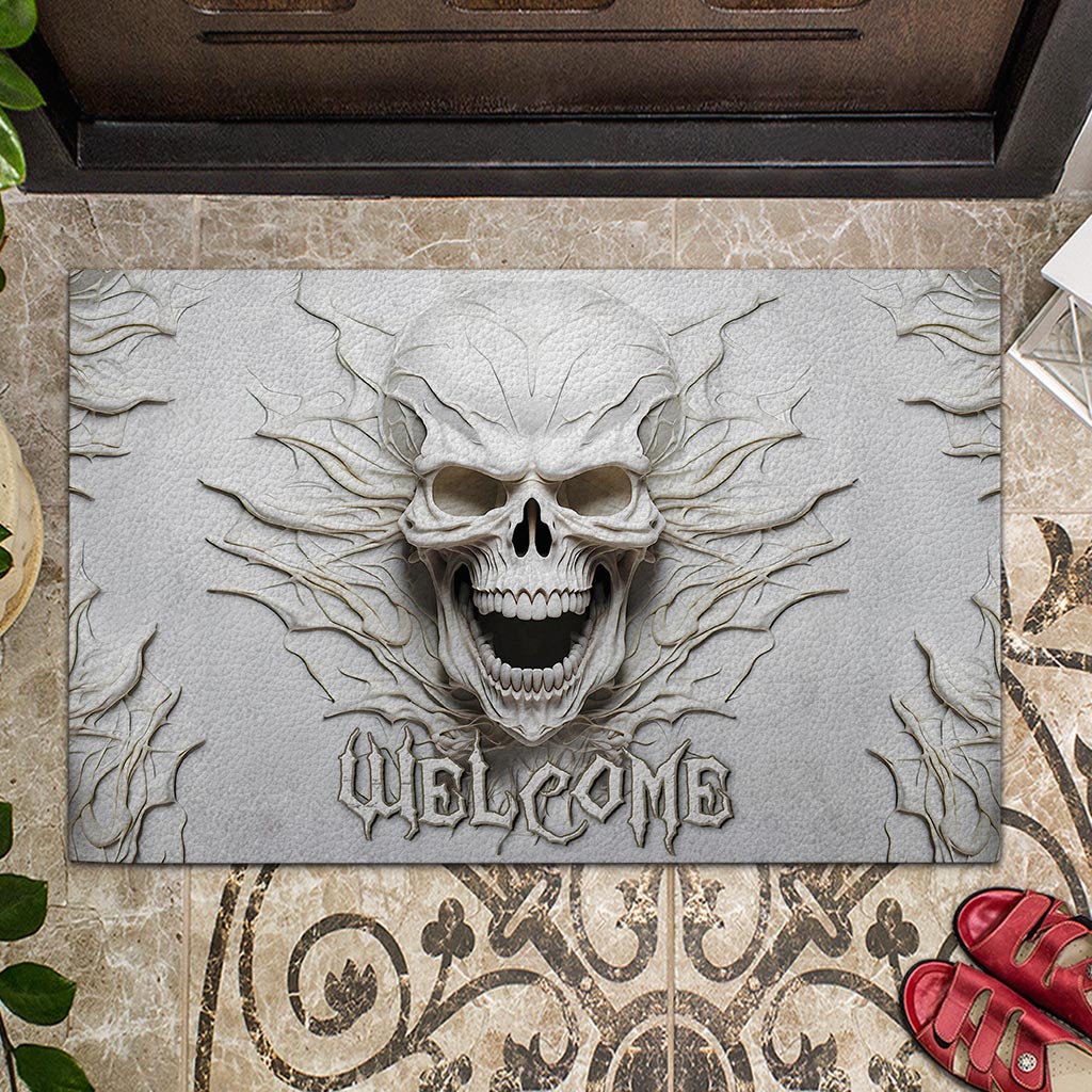 Welcome White Skull - Skull Doormat