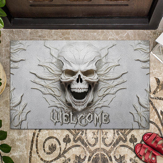 Welcome White Skull - Skull Doormat