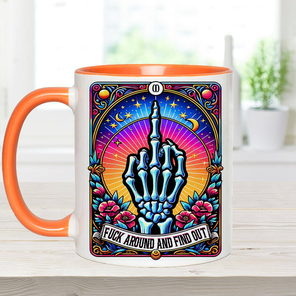 Fck Around And Find Out - Personalized Skull Accent Mug