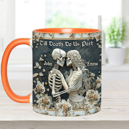 Till Death Do Us Part - Personalized Skull Accent Mug