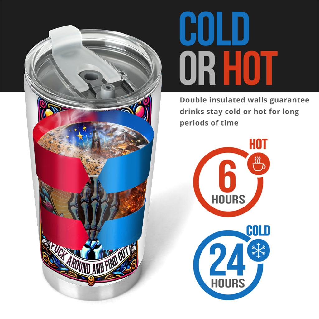 The Zero Of Fcks Funny Tarot Card - Personalized Skull Tumbler