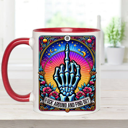 Fck Around And Find Out - Personalized Skull Accent Mug