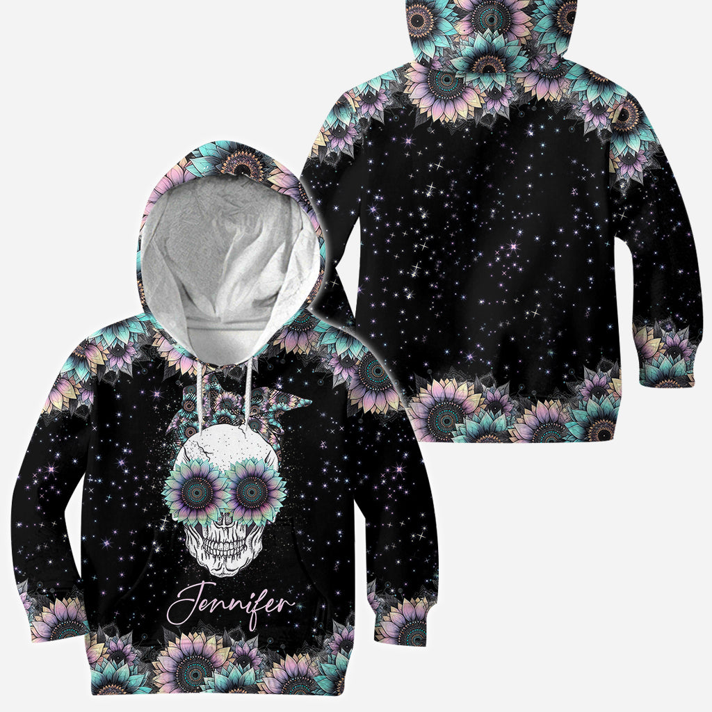 Zero F Given Pink Blue Sunflower - Personalized Skull All Over Shirt