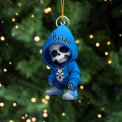 Stylish Skeleton - Personalized Skull Custom Shaped Ornament