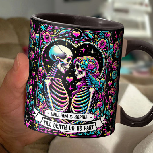 Till Death Do Us Apart - Personalized Skull Accent Mug