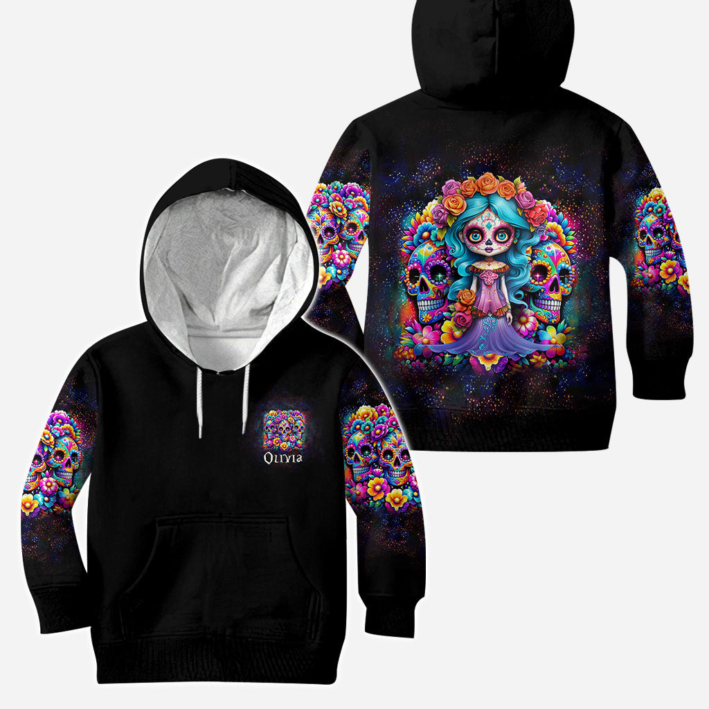 Cute Dolls La Catrina - Personalized Skull Hoodie and Leggings