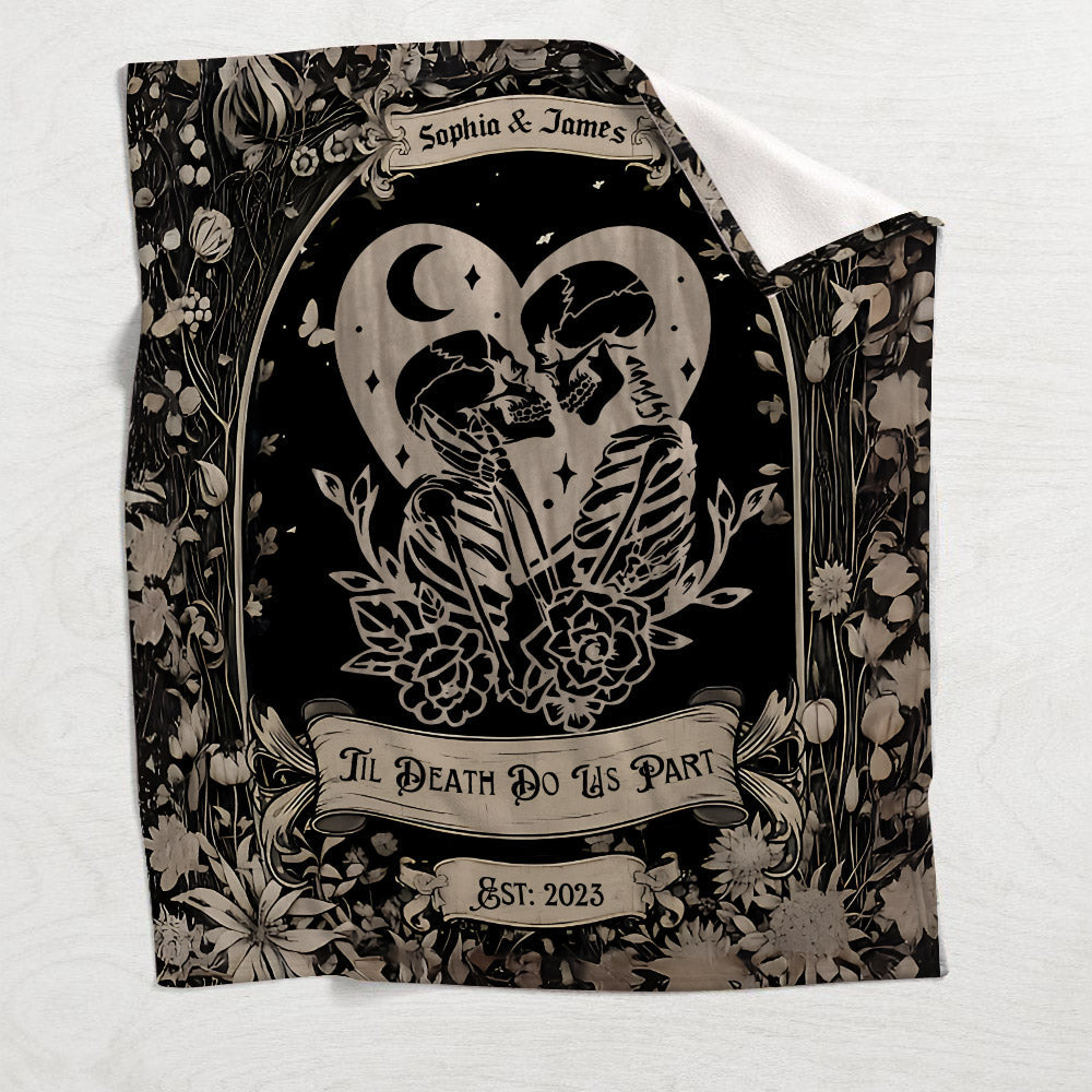 Till Death Do Us Part - Personalized Skull Blanket