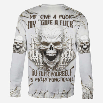 Sarcasm White Skull - Personalized Skull All Over Shirt
