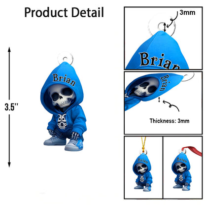 Stylish Skeleton - Personalized Skull Custom Shaped Ornament