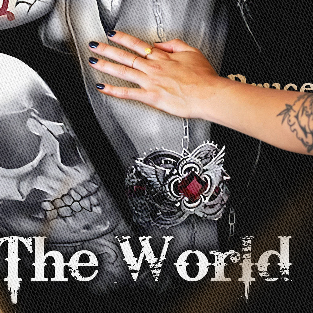 It's You And Me Against The World - Personalized Skull Woven Blanket