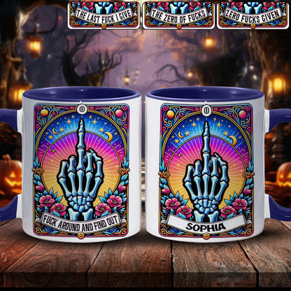 Fck Around And Find Out - Personalized Skull Accent Mug