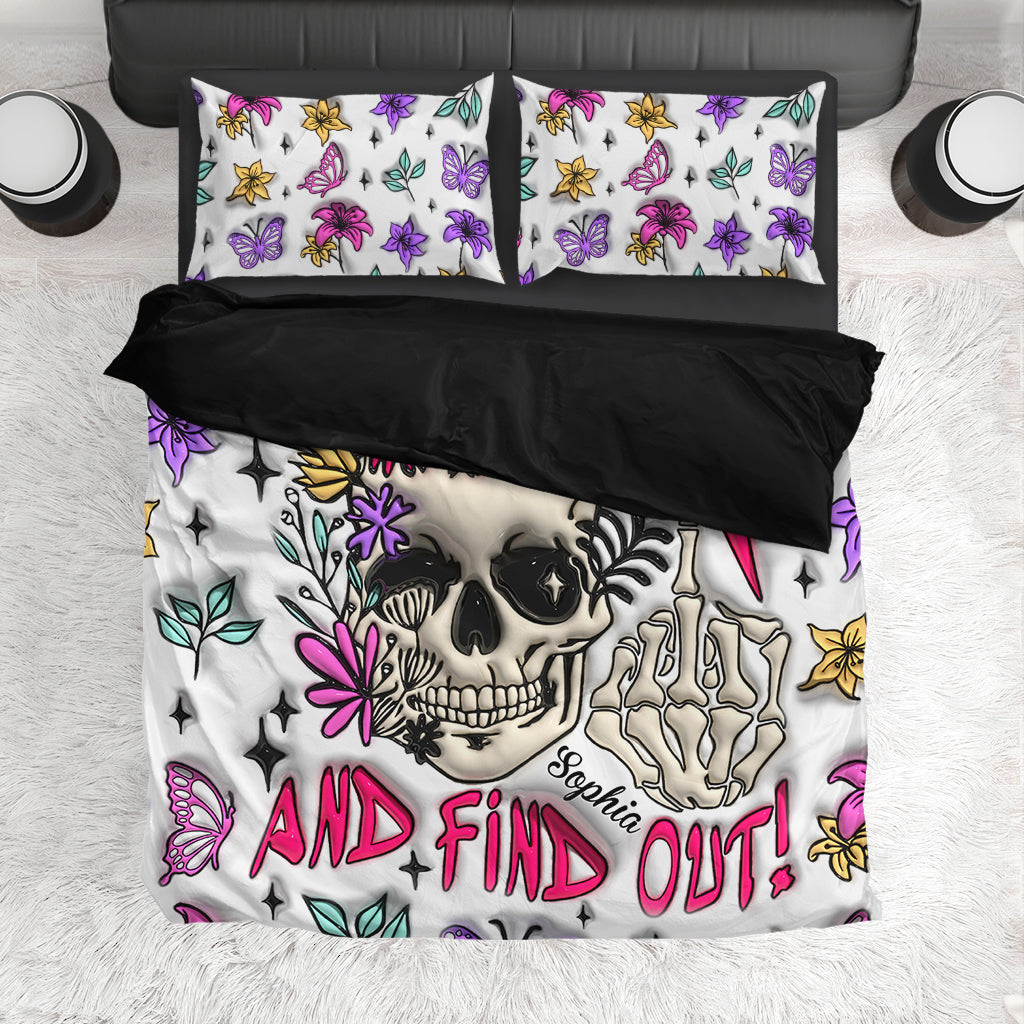Fuck Around And Find Out - Personalized Skull Bedding Set