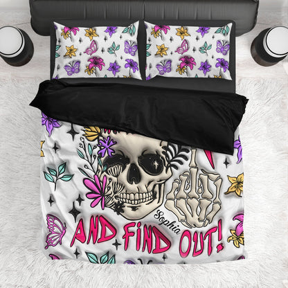 Fuck Around And Find Out - Personalized Skull Bedding Set