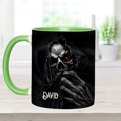 The Hidden Face - Personalized Skull Accent Mug