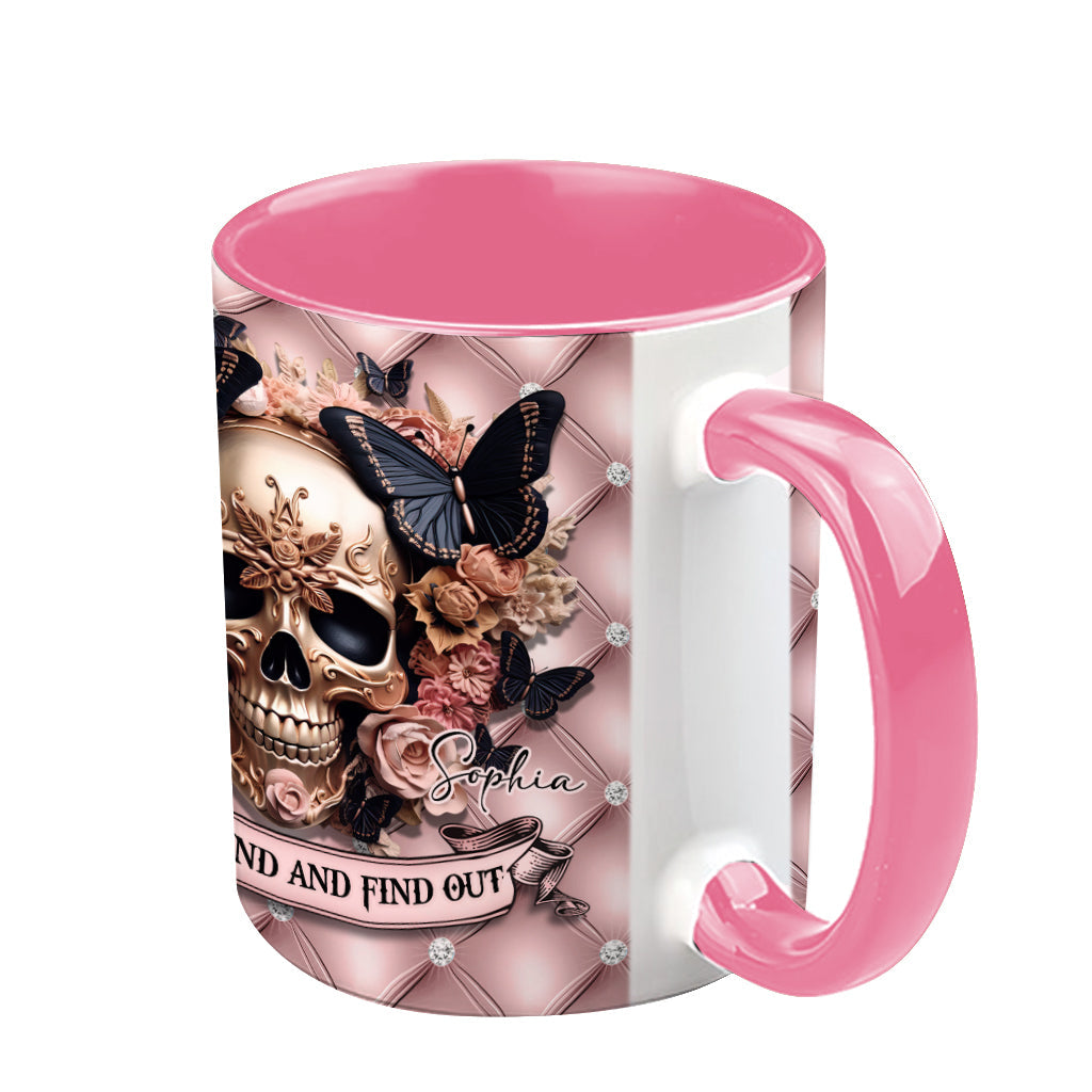 Beautiful Pink Skull - Personalized Skull Accent Mug