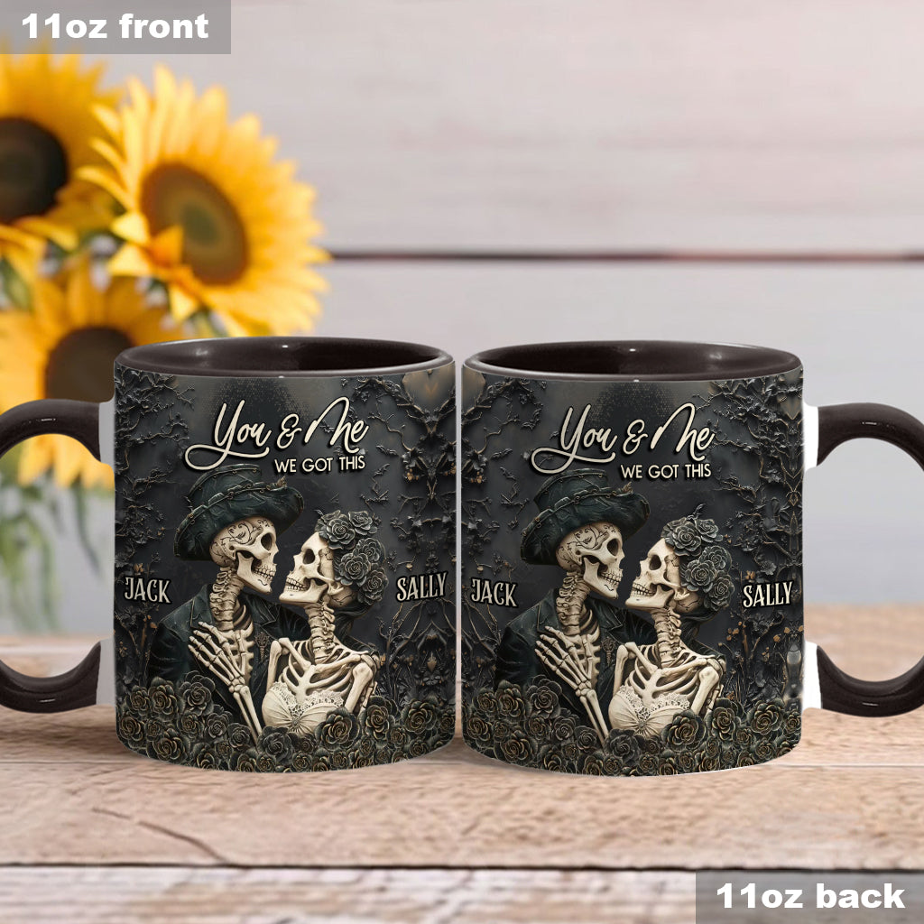 You & Me - Personalized Skull Accent Mug