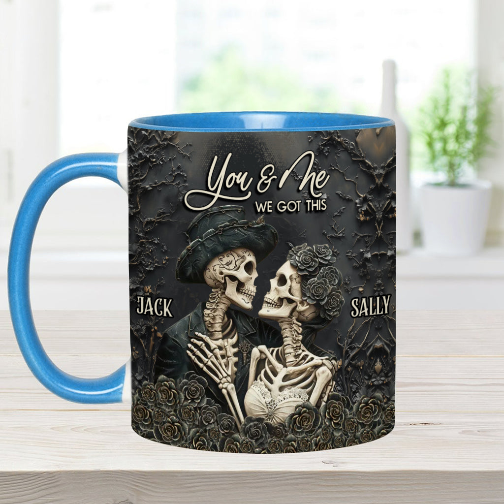 You & Me - Personalized Skull Accent Mug