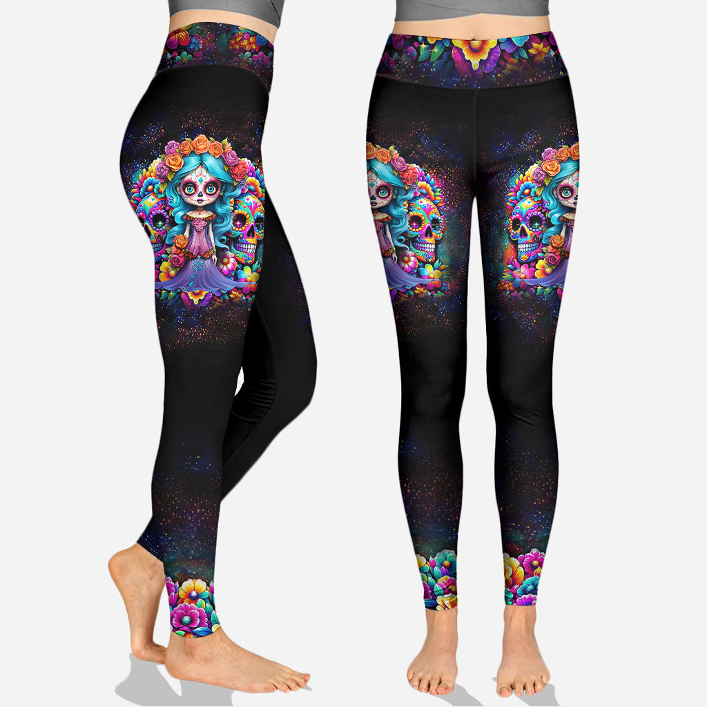Cute Dolls La Catrina - Personalized Skull Hoodie and Leggings