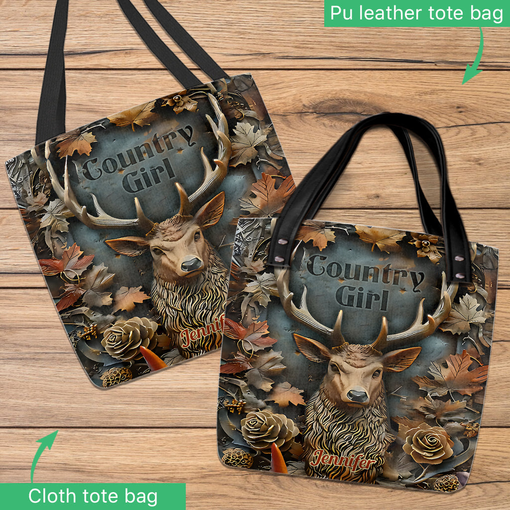 Country Girl - Personalized Hunting Tote Bag