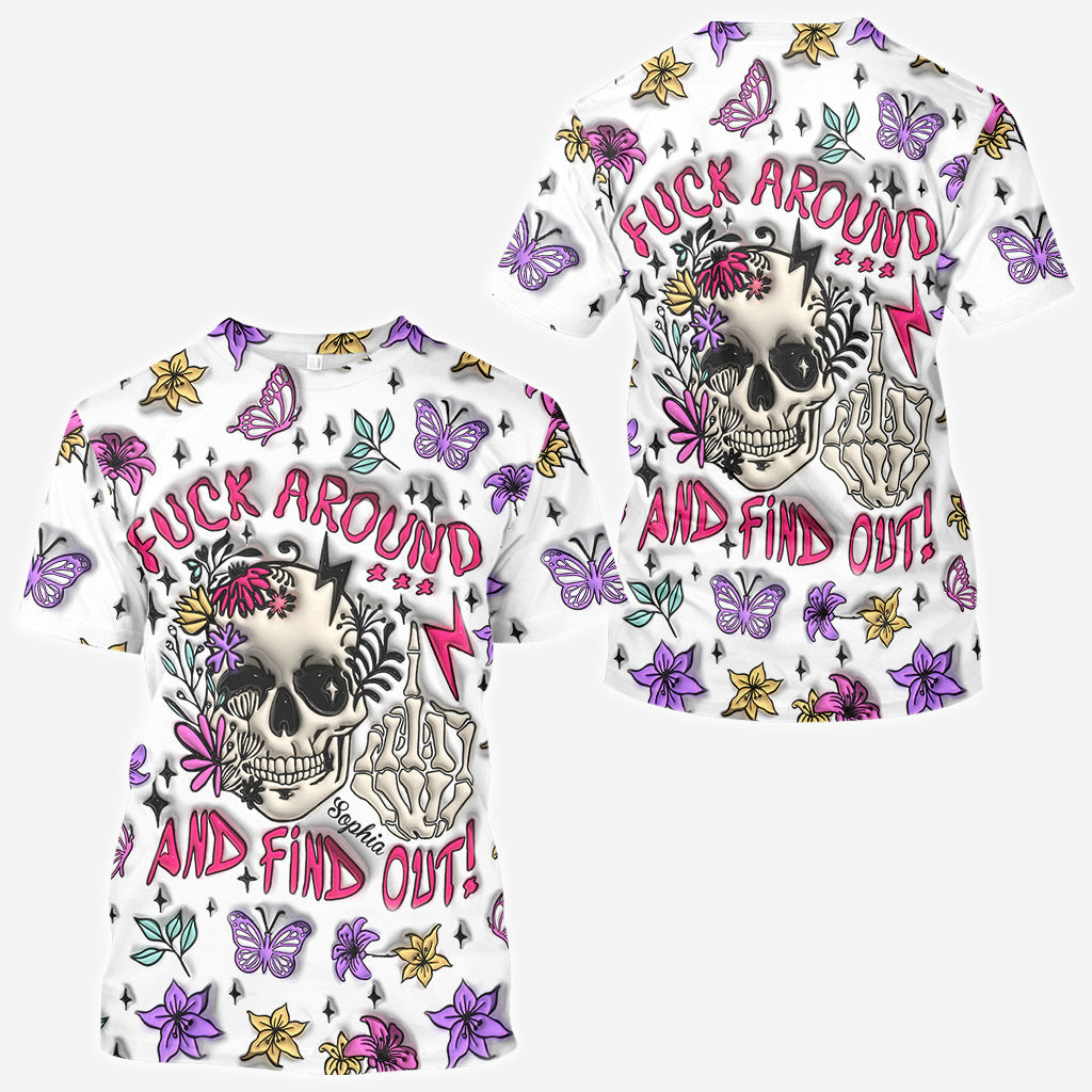 Fuck Around & Find Out - Personalized Skull All Over Shirt
