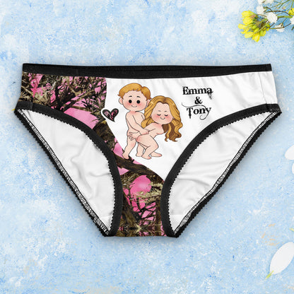She Keeps Me Wild - Personalized Hunting Lace Border Women Briefs And Men’s Boxer Briefs