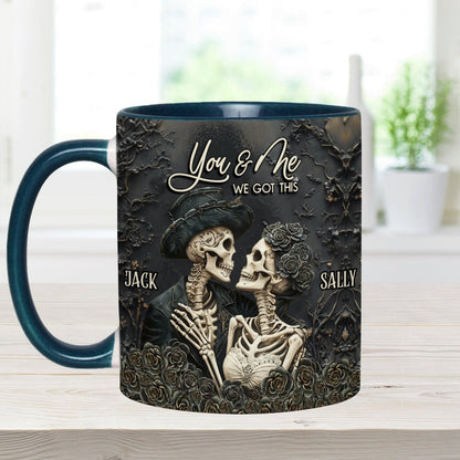 You & Me - Personalized Skull Accent Mug