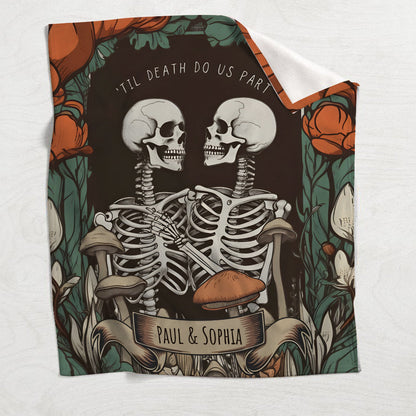 Till Death Do Us Part - Personalized Skull Blanket