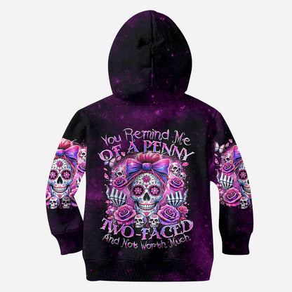 You Remind Me Of A Penny Two-Faced - Personalized Skull Hoodie and Leggings