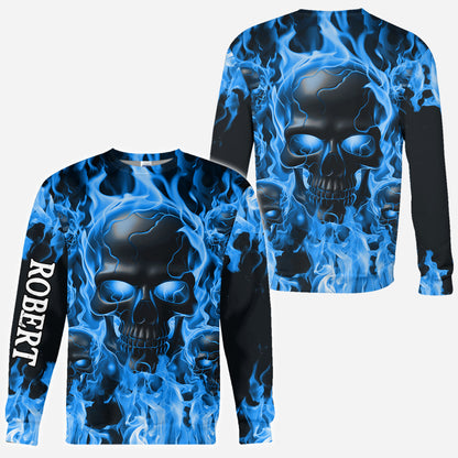 Melted Skull On Fire - Personalized Skull All Over Shirt