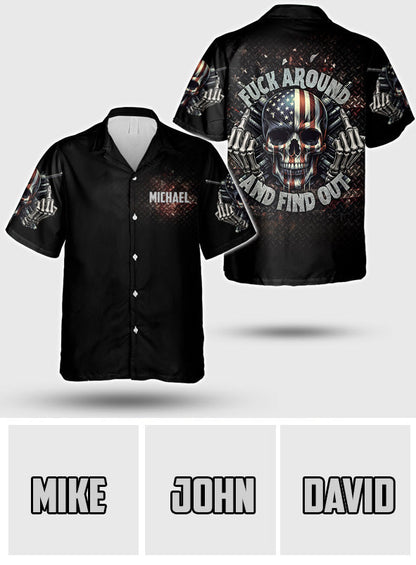 F*cking Aroud - Personalized Skull Hawaiian Shirt