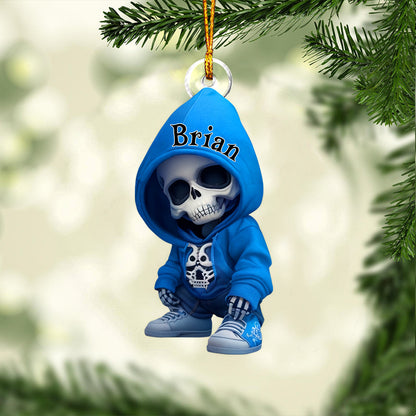 Stylish Skeleton - Personalized Skull Custom Shaped Ornament