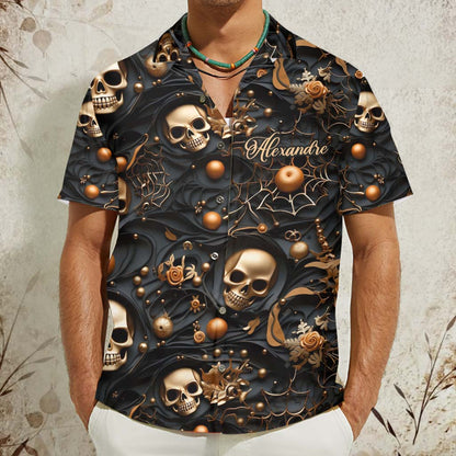 White Skull - Personalized Skull Hawaiian Shirt