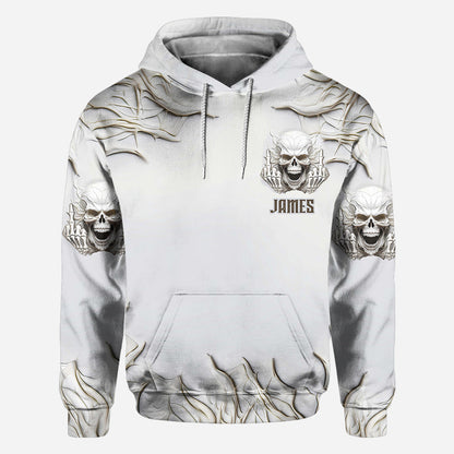 Sarcasm White Skull - Personalized Skull All Over Shirt