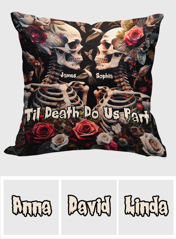 Til Death Do Us Part - Personalized Skull Throw Pillow