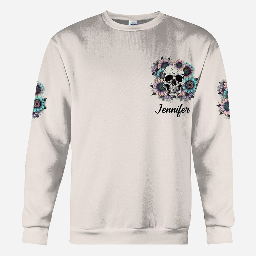 Beautiful Crazy - Personalized Skull All Over Shirt