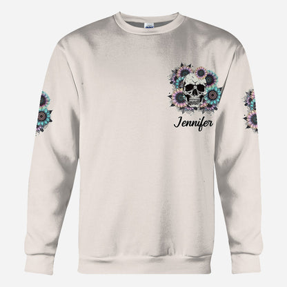 Beautiful Crazy - Personalized Skull All Over Shirt