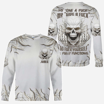 Sarcasm White Skull - Personalized Skull All Over Shirt